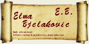 Elma Bjelaković vizit kartica